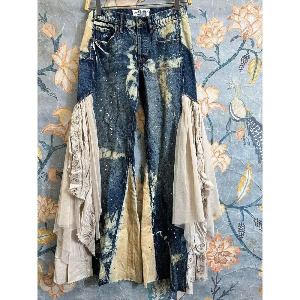 Free People X We The Free Martha Lace Jeans - Picture 5 of 7